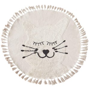 Tapete tufado personalizado para animais de estimação | Tapete tufado fofo para animais | Tapete tufado redondo | Tapete macio de algodão branco | Tapete para berçário | Tapete para quarto de criança | Tapete para área de recreação