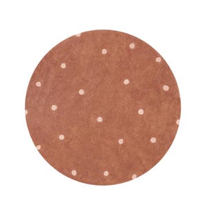 Round Tufted Rug | Round Polka Dot Design Rug | Kids Room Rug | Rugs For Kids Room | Cotton Soft Floor Rug | Nursery Rug |Nursery Decor Rug