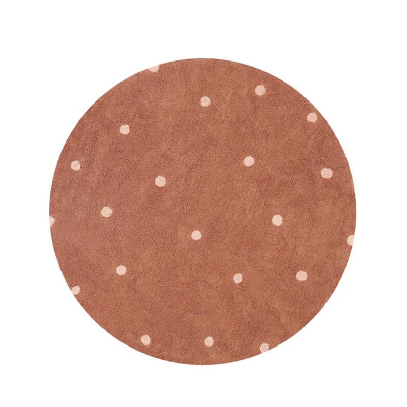 Round Tufted Rug | Round Polka Dot Design Rug | Kids Room Rug | Rugs For Kids Room | Cotton Soft Floor Rug | Nursery Rug |Nursery Decor Rug