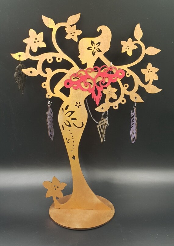 Laser cut shop jewelry display