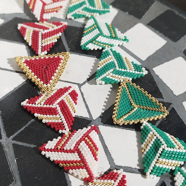 Bracelet graphique triangles en perles miyuki