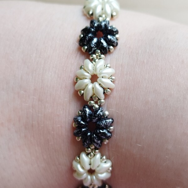 Bracelet en perles Superduo et rocailles miyuki