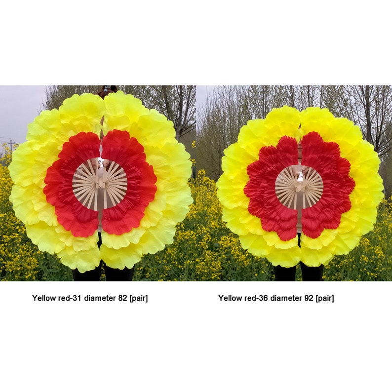 Flower Dance Fan, Peony Flower Handmade Fan, Large Petal Dance Fan