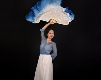 Silk fans, extended version of dance silk fans, handmade silk folding fans, Chinese classical dance props, gift for dancers