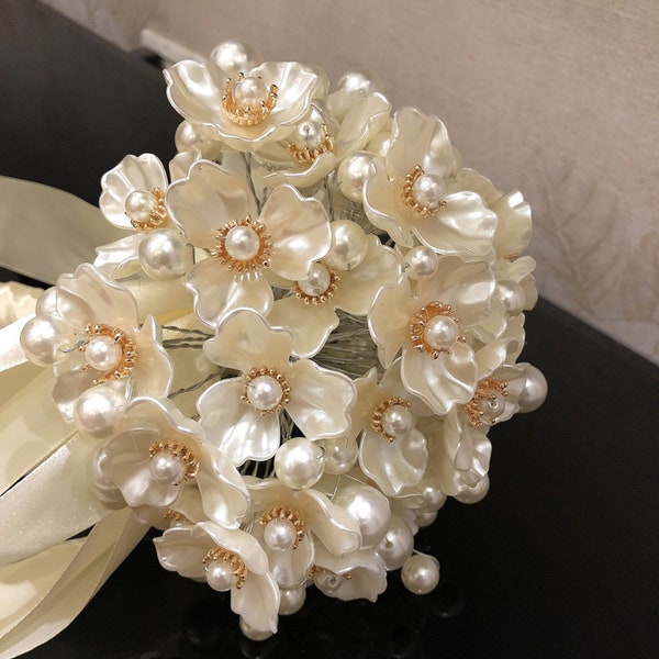 Bridal Bouquets, Custom Bouquets, Wedding Bouquets, Pearl Bouquets, Diy Bouquets, Wedding Scepter Material Packages, Champagne Bouquets