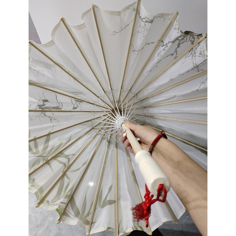 Handmade oil paper umbrellas,antique dance umbrellas,ink painting Chinese style umbrellas,retro Hanfu accessories umbrellas,bamboo umbrellas image 9