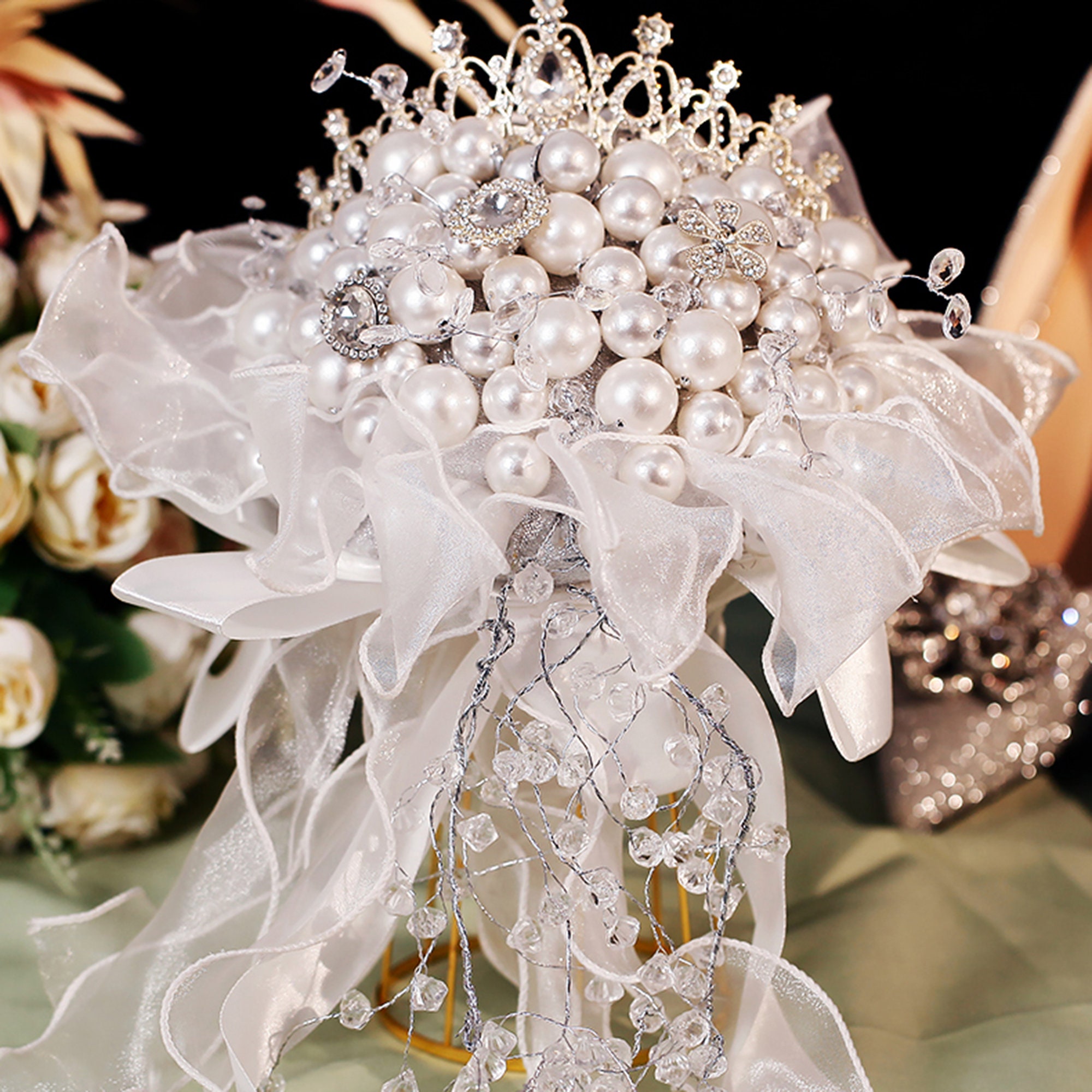 Bouquet Holders x 3 Wedding Bride Flowers Bent Handle DIY Wet Bridal Floral  Foam