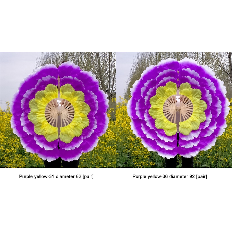 Flower Dance Fan, Peony Flower Handmade Fan, Large Petal Dance Fan