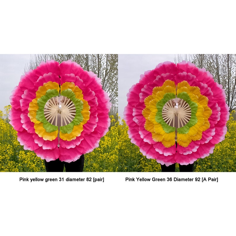 Flower Dance Fan, Peony Flower Handmade Fan, Large Petal Dance Fan