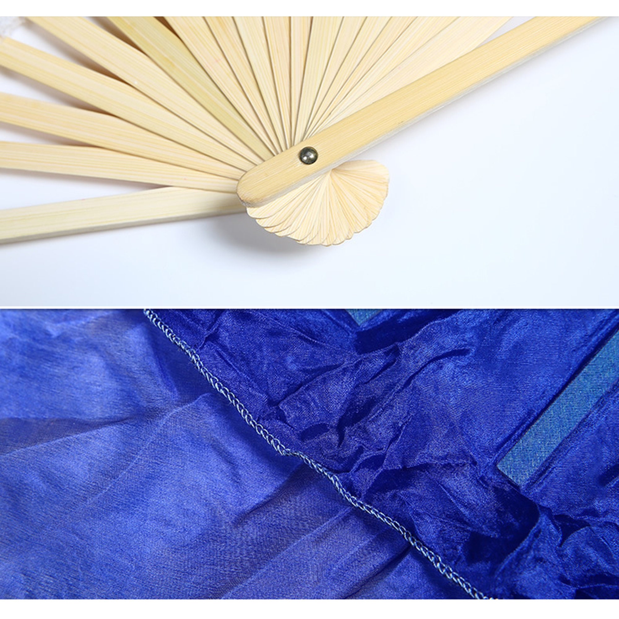 thumbnail image 2 of 4 Pairs Belly Dance Fan Veils - 70 Inch Artificial Silk Fans For Dance Performances 2 of 13
