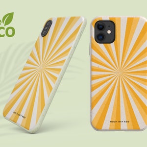 Retro sun biodegradable phone case samsung galaxy eco phone case s20 s20 plus  s21 s21 plus s21 plus ultra compostable phone case