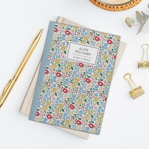 persönliches Notizbuch Blumen, personalisiertes Notizbuch, Hardcover Notizbuch, Blumen Notizbuch, einzigartiges Geschenk für sie, Weihnachtsgeschenk für sie