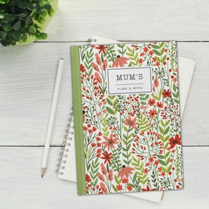 persönliches Notizbuch mit Wildblumen, personalisiertes Notizbuch, Hardcover Notizbuch, Blumen Notizbuch, einzigartiges Geschenk für sie, Weihnachtsgeschenk für sie