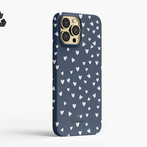 Navy Blue Hearts Phone Case for iphone 14 13 12 11 Samsung Galaxy. Google Pixel. Limited edition. Gifts for her