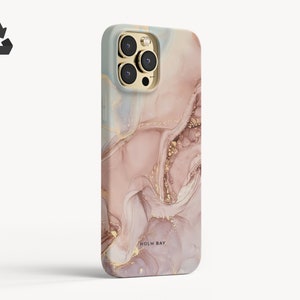Pink Muschel Marmor Handyhülle, Luxus iPhone Hülle, Robuste Handyhülle, Designer iPhone Hülle, Handyhülle für iPhone & Samsung Modelle