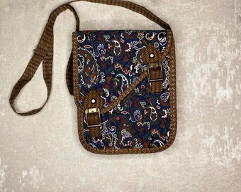 Blue-Brown Kilim Rug Hiking Backpack Stylish Weekender Travel Carpet Rucksack Backpack / Anatolian Kilim Backpack / MacBook Backpack