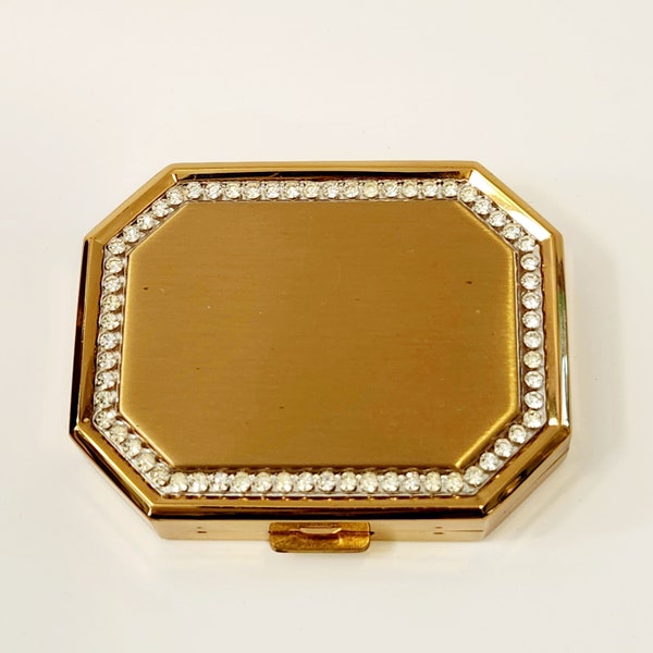 Vintage Avon Powder Compact Makeup Mirror with Rhinestones