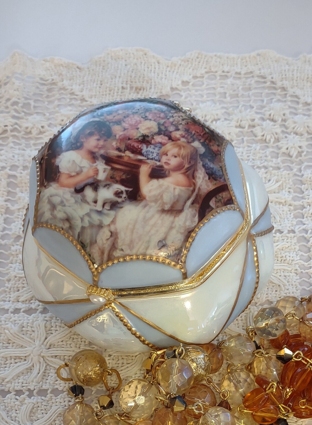 Music Box Tea Party Porcelain Vintage Etsy