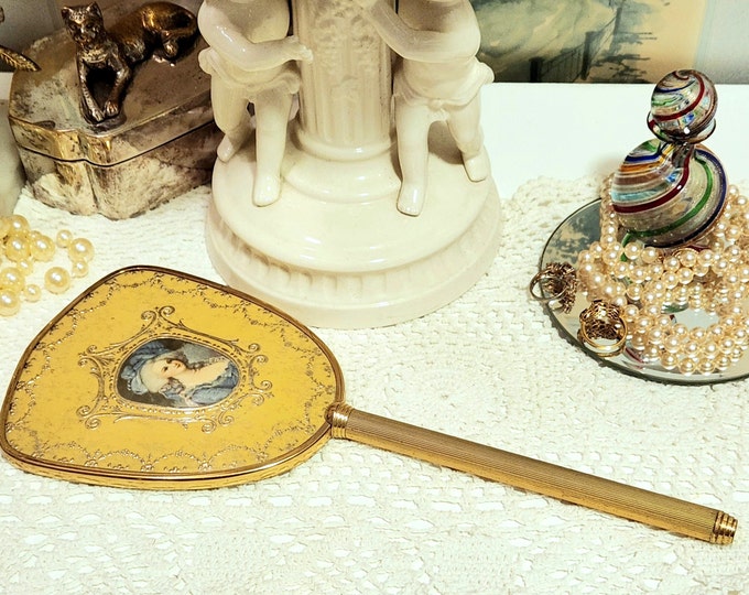 Antique French Hand Mirror With Marie Center 22K Etsy