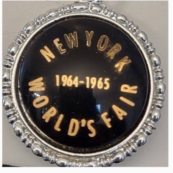 Vintage World's fair souvenir necklace 1964 silve… - image 2