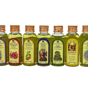 Anointing Oils Set - 7 x 30ml Bottles - Hyssop, Pomegranate, Cinnamon, Henna, Cedar, Myrrh-Spikenard, Elijah - Holy Land Spiritual Oils