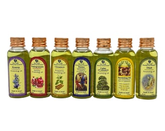 Anointing Oils Set - 7 x 30ml Bottles - Hyssop, Pomegranate, Cinnamon, Henna, Cedar, Myrrh-Spikenard, Elijah - Holy Land Spiritual Oils