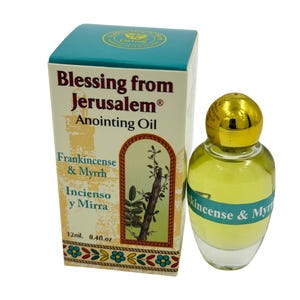 Frankincense and Myrrh Anointing Oil 12 ml/0.4 fl.oz for Prayer from Holy Land Jerusalem Israel