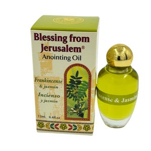 Frankincense & Jasmine Anointing Oil 12 ml/0.4 fl.oz for Prayer from Holy Land Jerusalem Israel