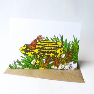 Southern Corroborree Frog Greeting Card Native Australia Birthday Card Hand Drawn Recycled Paper Party Blank Card Amphibian Pond Nature Card