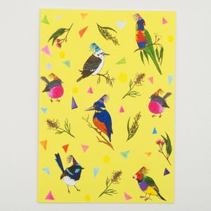 Australian Bird Greeting Card: Hand-Illustrated Blank Recycled A6 Birthday Card with Envelope