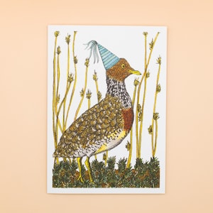 Plains Wanderer Bird Greeting Card Native Australia Birthday Card Hand Drawn Custom Party Blank Card All Occasion Personalised Nature Card