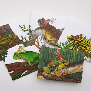 Australian Tree Frog Birthday Gift Greeting Anniversary Card Hand-drawn Native locally produced, eco-friendly recycled paper Mix & Match