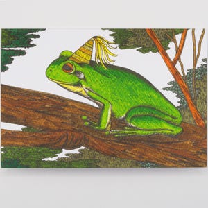 Green Tree Frog Greeting Card Native Australia Birthday Card Native Animal Blank Card Any Occasion Endangered Nature Card Outback Aussie Art