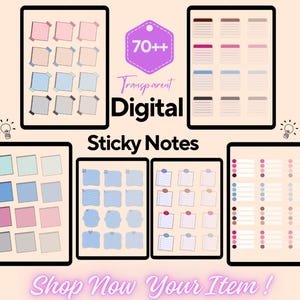Neutral Tones Digital Sticky Notes: Planner, GoodNotes, Xodo (Digital Download)