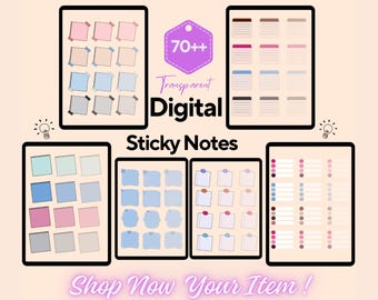 Neutral Tones Digital Sticky Notes: Planner, GoodNotes, Xodo (Digital Download)