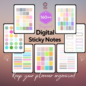 Functional Digital Sticky Notes: Planner SVG PNG PDF (Digital Download)