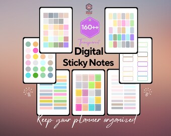Functional Digital Sticky Notes: Planner SVG PNG PDF (Digital Download)