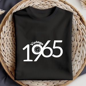 Vintage 1965 Shirt SVG: 60th Birthday Gift Tee (Digital Files)