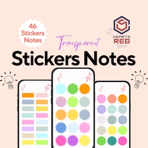 Neutral Digital Sticky Notes: 46 PNG Stickers (Digital Download)