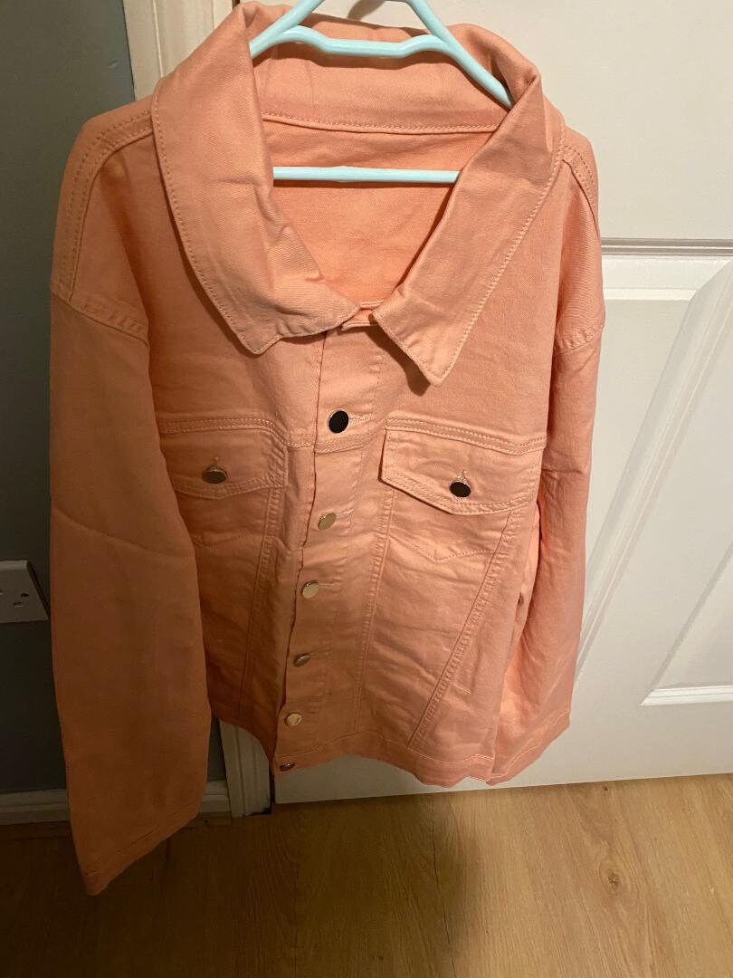 Peach Jean Jacket Etsy UK