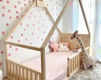 My First Bed · PERSONALIZED house bed, Crib, Twin, Full & Queen sizes - Over 18 colors and finishes!