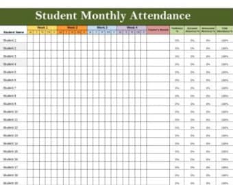 Student Attendance Tracker Template: Editable Google Sheet