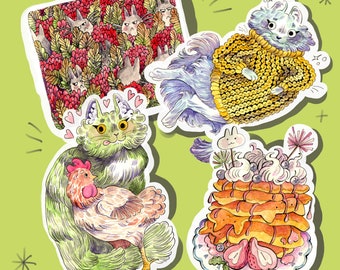 Cat Illustration Sticker Pack - Inktober 2022