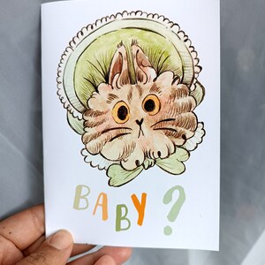 赤ちゃん誕生のお知らせ ベビーシャワーカード 猫のイラスト