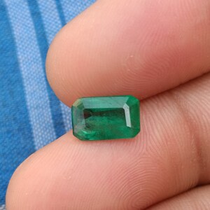 Natural Emerald Zambian Faceted Octagon Loose Faceted Good Quality 5.5x9x3.5mm Size Emerald Ring Size Emerald Octagon Shape For Jewelry