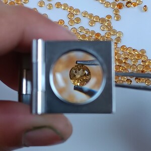 Faceted Cut Natural Citrine Gemstone: 3x3mm Round Loose Stone