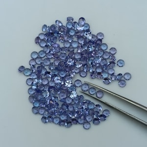 Faceted Tanzanite Gemstone Lot: Round Cut, 3x3mm, Untreated, Certified