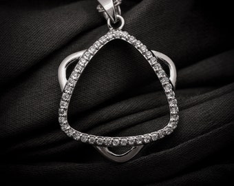 Cubic Zirconia Sterling Silver Necklace: Handmade Fashion Jewelry