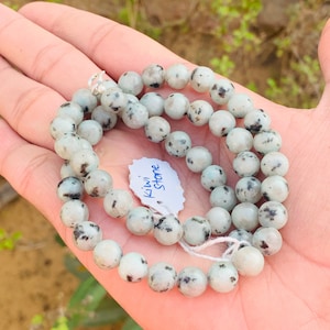 Natural Kiwi Stone Beads Necklace In Round Beads Healing Necklace Kiwi Gemstone Bead Handmade Necklace Kiwi Stone Beads Necklace For Gift