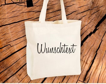 Shopping Bag Text « Wish Text Wish Name » Sac Jute Tote SuperJute Grand Sac